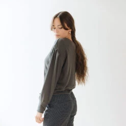 Serena Crop, Charcoal -Clothing Promotional Store SERENA CROP CHARCOAL 4