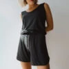 Serenity Tank Romper, Black -Clothing Promotional Store SERENITY TANK ROMPER BLACK 4 1
