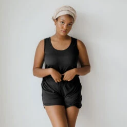 Serenity Tank Romper, Black -Clothing Promotional Store SERENITY TANK ROMPER BLACK 9 1