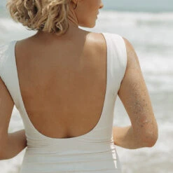 The Monica One-Piece Swimsuit, Ivory -Clothing Promotional Store WHITE ONE PIECE 26