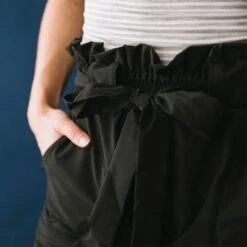 Bow Belt Capri -Clothing Promotional Store black bow belt capris4