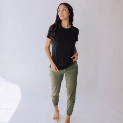 Basic Tee, Bamboo Black -Clothing Promotional Store blacktee