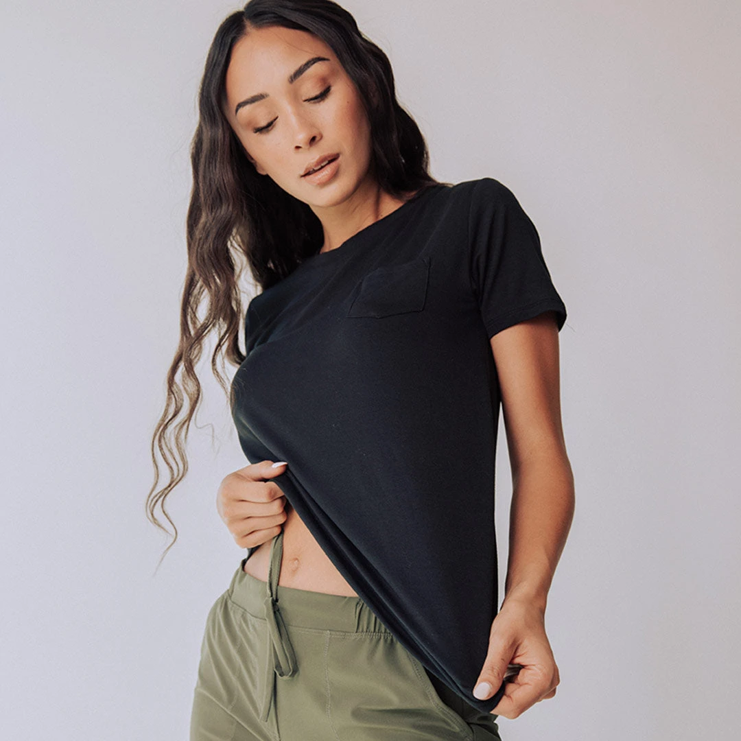 Basic Tee, Bamboo Black 4 Basic Tee, Bamboo Black - Image 2