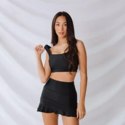 Matte Black Olivia Swim Crop -Clothing Promotional Store blacktop all
