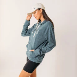 Boyfriend Hoodie, Heather Denim -Clothing Promotional Store bluehoodiev2 4