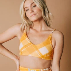 Rise Bralette, Butterscotch Plaid 12 Rise Bralette, Butterscotch Plaid -Clothing Promotional Store butterscotch plaid rise bralette4