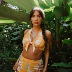 Butterscotch Plaid Top Knot -Clothing Promotional Store butterscotch plaid top knot8