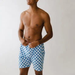 Wind And Sea Shorts, Blue Checkers -Clothing Promotional Store checker short square all