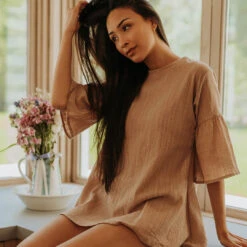 Khaki Tunic Dress -Clothing Promotional Store coverup2