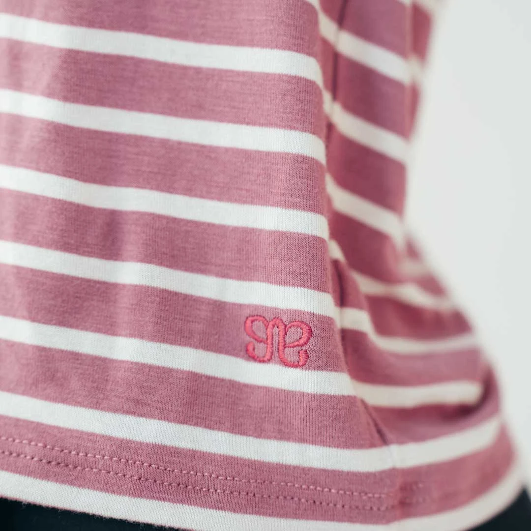 Boyfriend Tee, Mauve/Ivory 8 Boyfriend Tee, Mauve/Ivory - Image 6