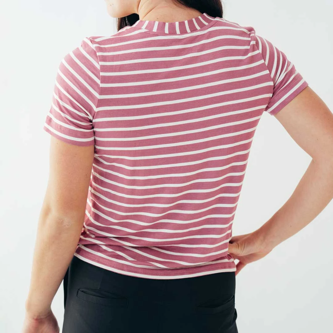 Boyfriend Tee, Mauve/Ivory 9 Boyfriend Tee, Mauve/Ivory - Image 7