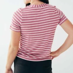 Boyfriend Tee, Mauve/Ivory -Clothing Promotional Store gabs 7