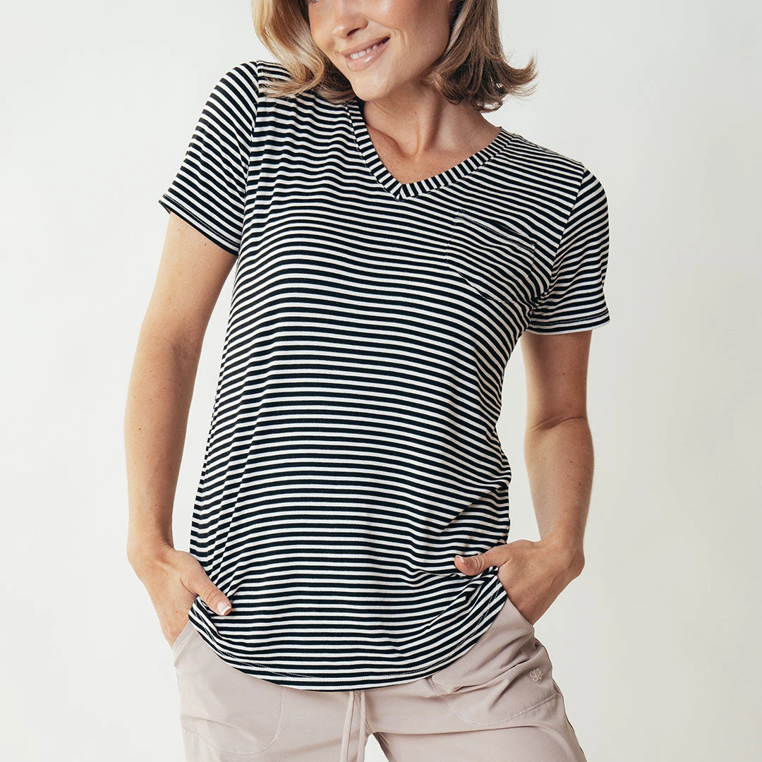 Basic V Neck Tee, Black White 3 Basic V Neck Tee, Black White