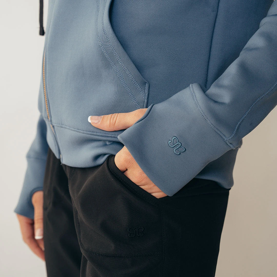 Hideaway Zip-Up, Ocean Blue 14 Hideaway Zip-Up, Ocean Blue - Image 12