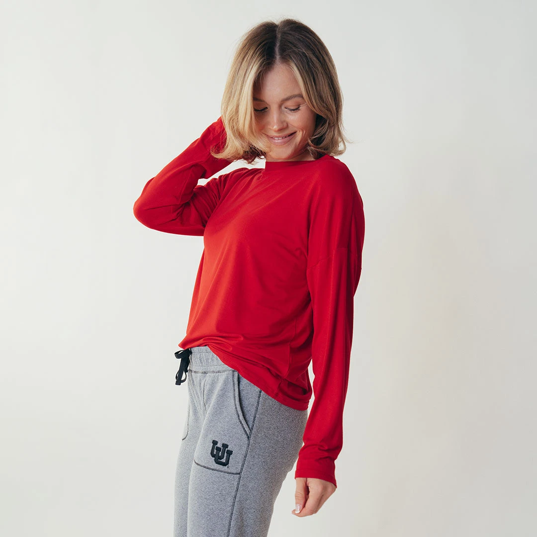 Long Sleeve Tee, Red 7 Long Sleeve Tee, Red - Image 5