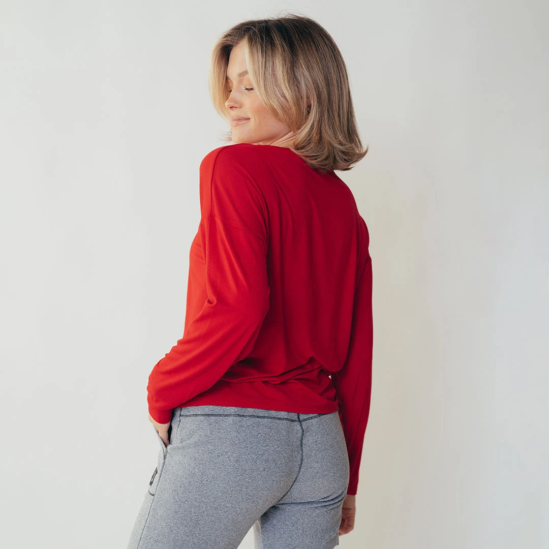 Long Sleeve Tee, Red 8 Long Sleeve Tee, Red - Image 6