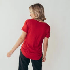 Basic V Neck Tee, Red -Clothing Promotional Store leisureshoot redshirttee6 1