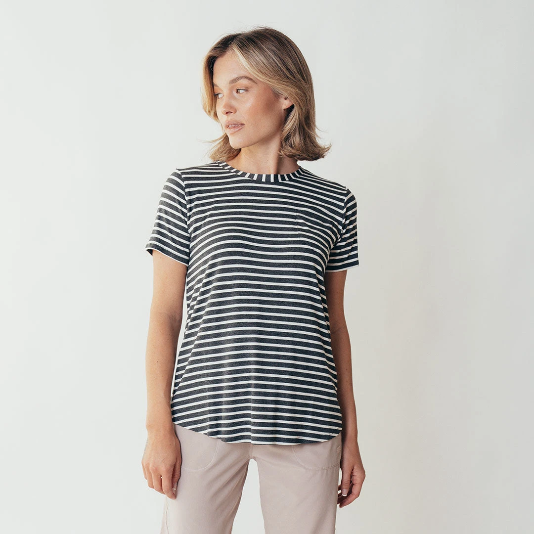 Basic Tee, Thick Charcoal Ivory Stripe 6 Basic Tee, Thick Charcoal Ivory Stripe - Image 4