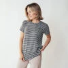 Basic Tee, Thick Charcoal Ivory Stripe 1 Basic Tee, Thick Charcoal Ivory Stripe -Clothing Promotional Store leisureshoot stripedscoopneck2