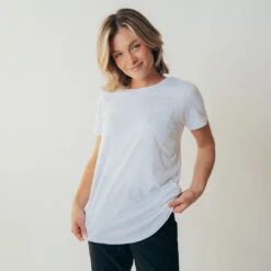 Basic Tee, Brushed White -Clothing Promotional Store leisureshoot whitetee1