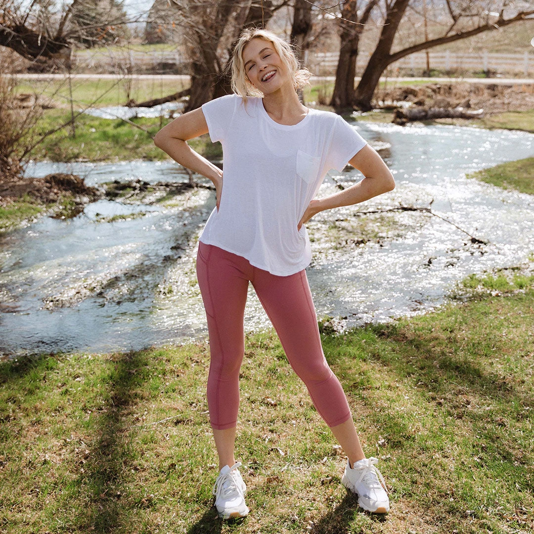 Intention Flow 3/4 Leggings, Mauve 7 Intention Flow 3/4 Leggings, Mauve - Image 6