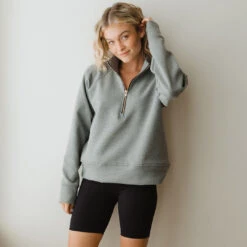 Oxford Zip-Up -Clothing Promotional Store oxfordhalfzip grey web10