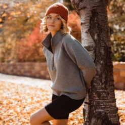 Oxford Zip-Up -Clothing Promotional Store oxfordhalfzip grey web25