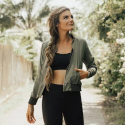 Sage Bomber Jacket -Clothing Promotional Store sage bomber jacket 2