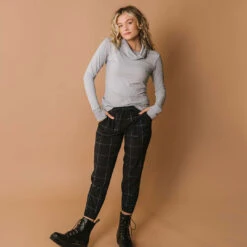 Sweet Stripe Cowl-Neck Top -Clothing Promotional Store sweet stripe cowl neck