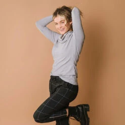 Sweet Stripe Cowl-Neck Top -Clothing Promotional Store sweet stripe cowl neck2