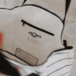 Aloha Pinstripe Zipper Tote -Clothing Promotional Store web 369A8239final