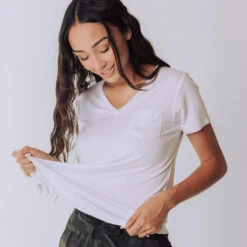 Basic V Neck Tee, Bamboo White 13 Basic V Neck Tee, Bamboo White -Clothing Promotional Store whitevneck iiiiiiiiiiii 1